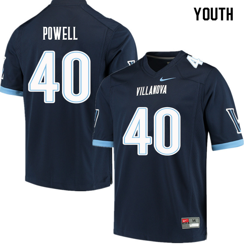 Youth #40 Tahj Powell Villanova Wildcats College Football Jerseys Sale-Navy - Click Image to Close